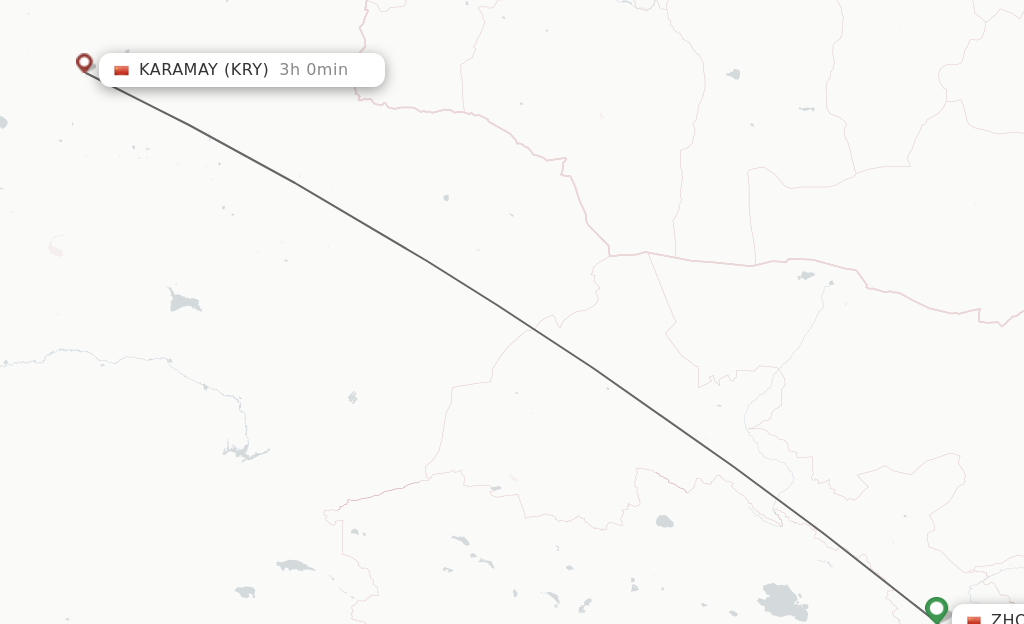 Flights from Lanzhou to Karamay route map