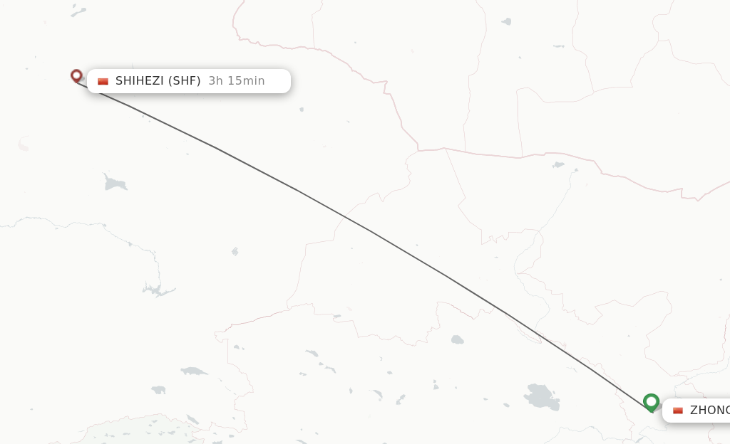 Flights from Lanzhou to Shihezi route map