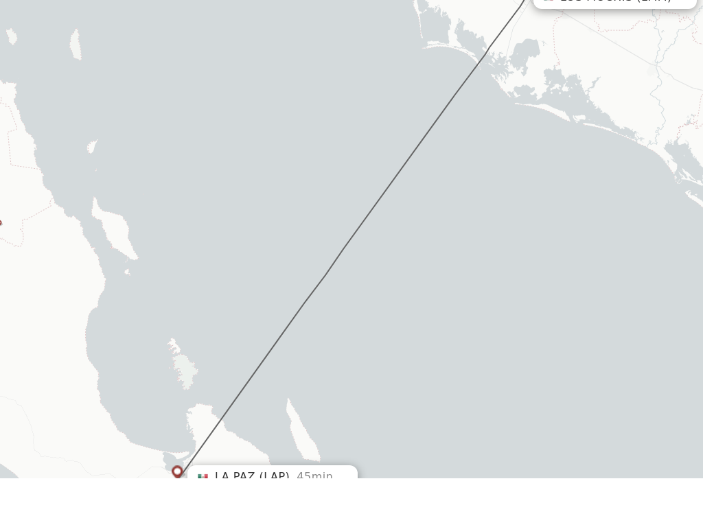 Flights from Los Mochis to La Paz route map