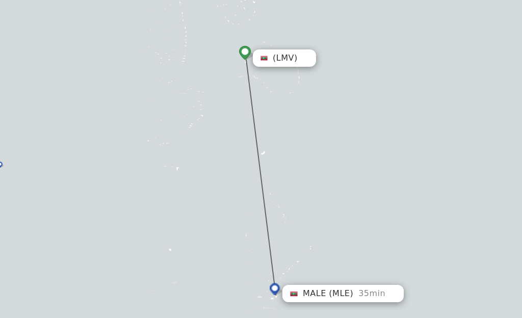 Flights from Naifaru to Male route map