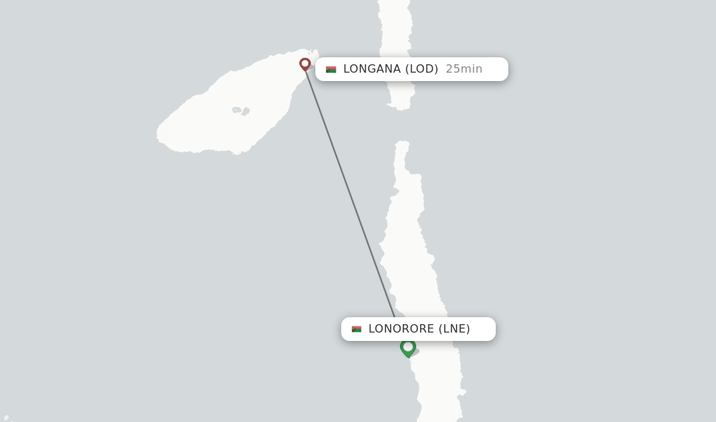 Flights from Lonorore to Longana route map