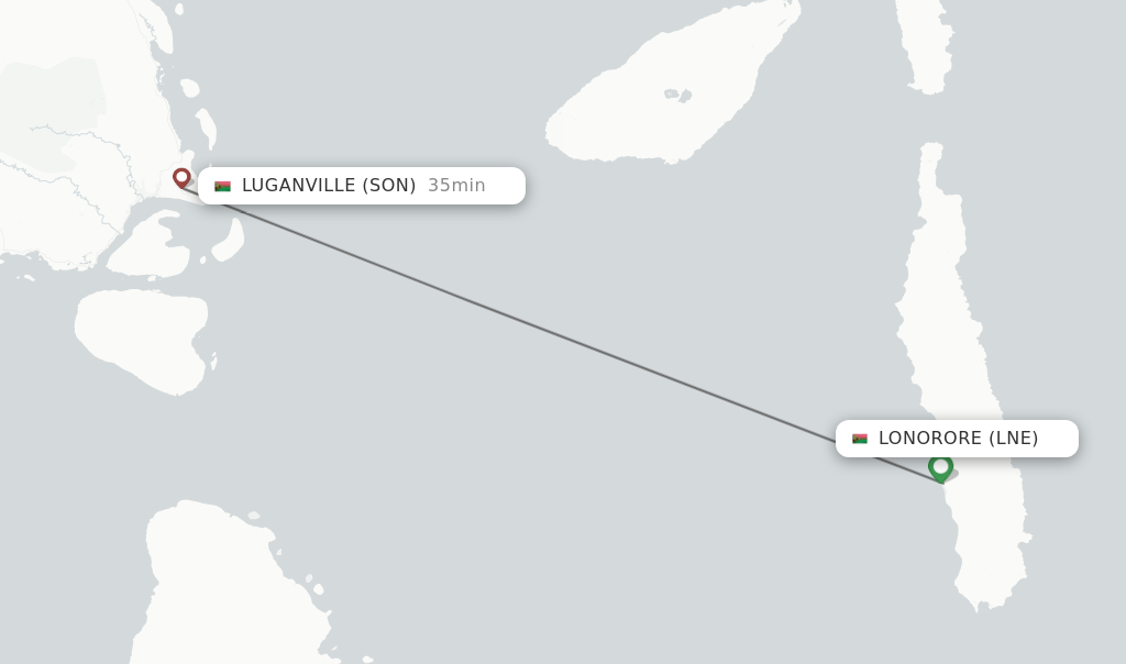 Flights from Lonorore to Luganville route map