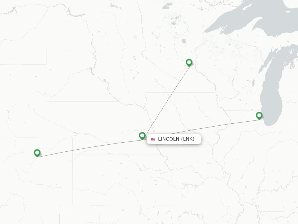 Direct (non-stop) flights from Lincoln Muni (LNK) - FlightsFrom.com