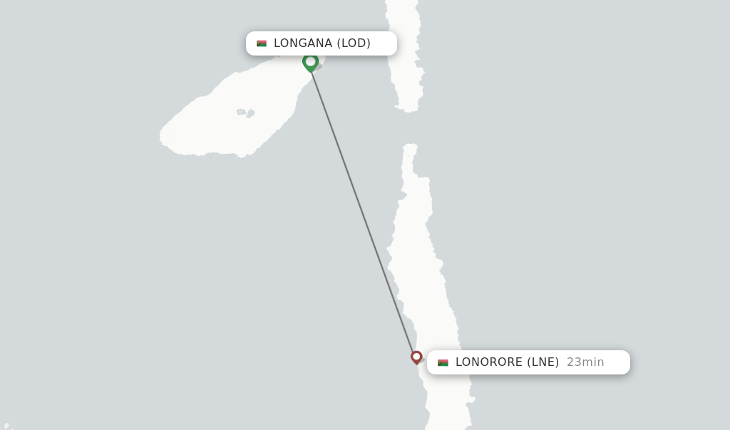 Flights from Longana to Lonorore route map