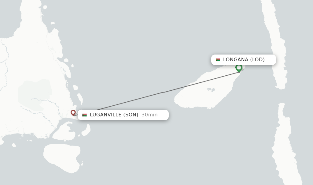 Flights from Longana to Luganville route map