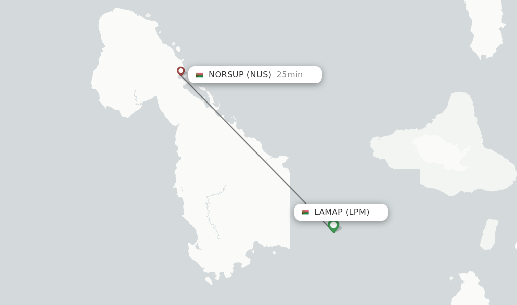 Flights from Lamap to Norsup route map