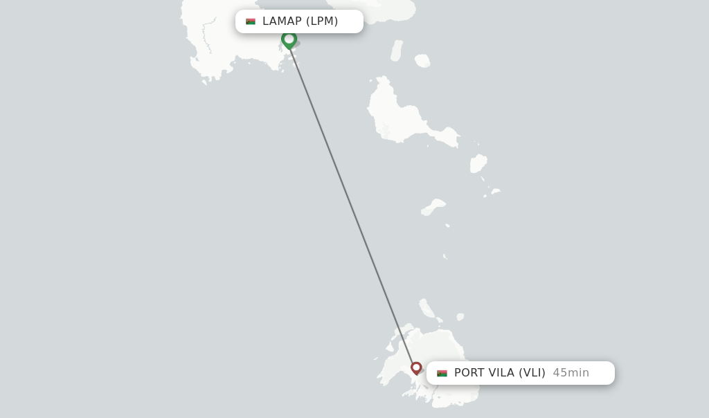 Flights from Lamap to Port Vila route map