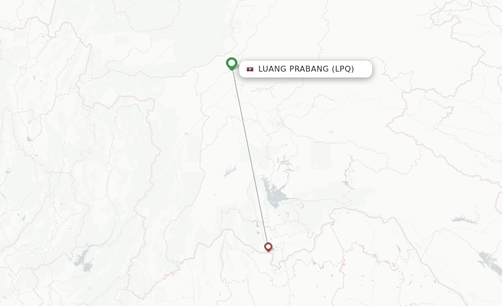 Route map with flights from Luang Prabang with Lao Skyway