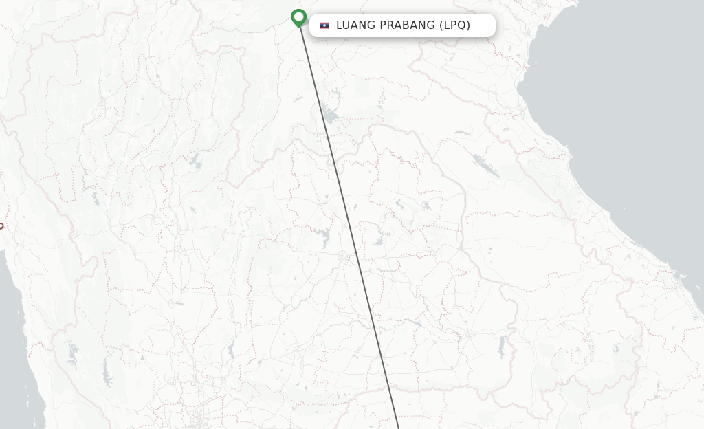Flights from Luang Prabang to Siem Reap route map