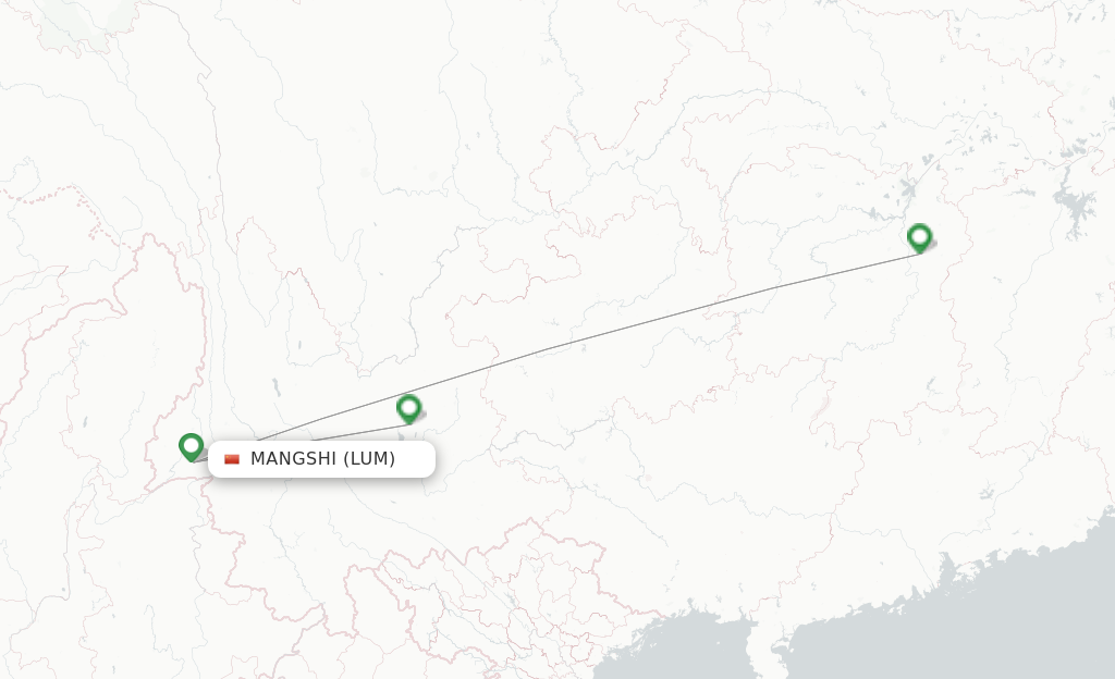 Route map with flights from Mangshi with Air Travel