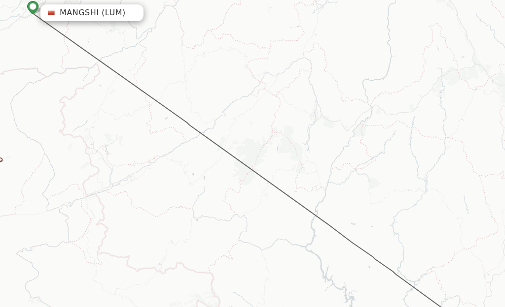Flights from Mangshi to Pu'er route map