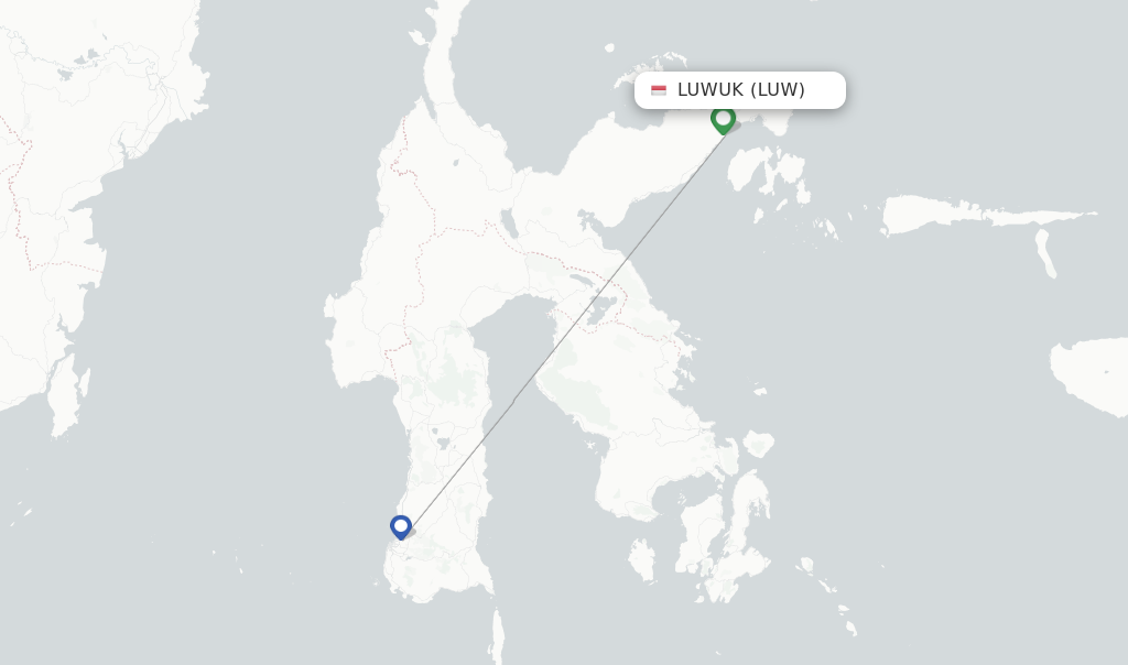 Luwuk flight map