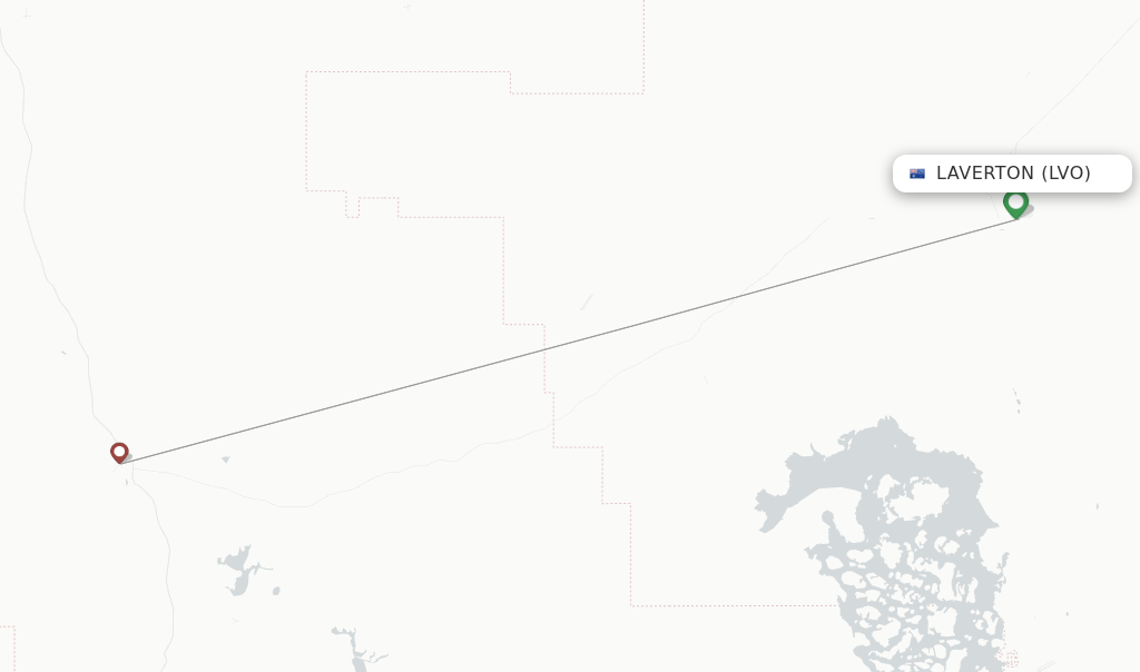 Route map with flights from Laverton with Skippers
