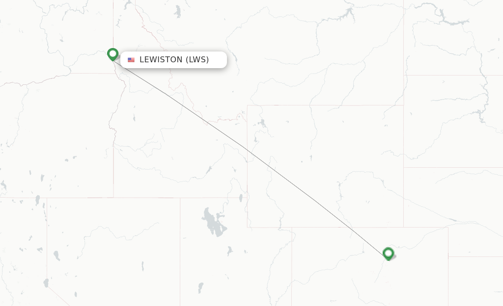 Route map with flights from Lewiston with United
