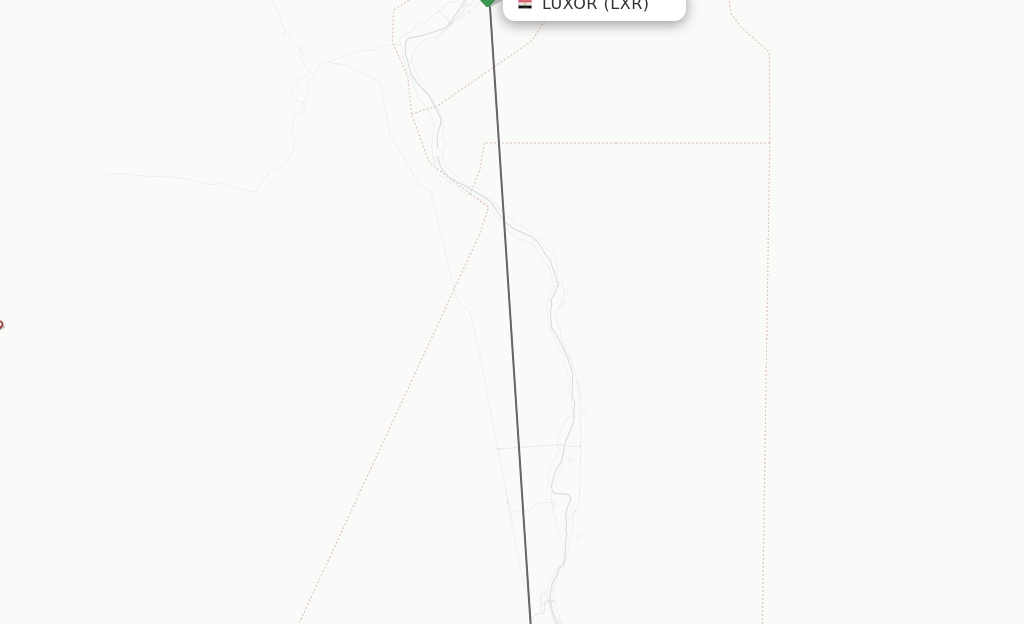Flights from Aswan to Luxor route map