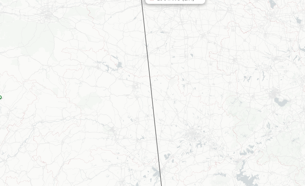 Flights from Luoyang to Changsha route map