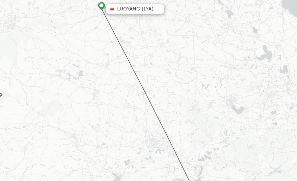 Flights from Luoyang to Nanchang route map