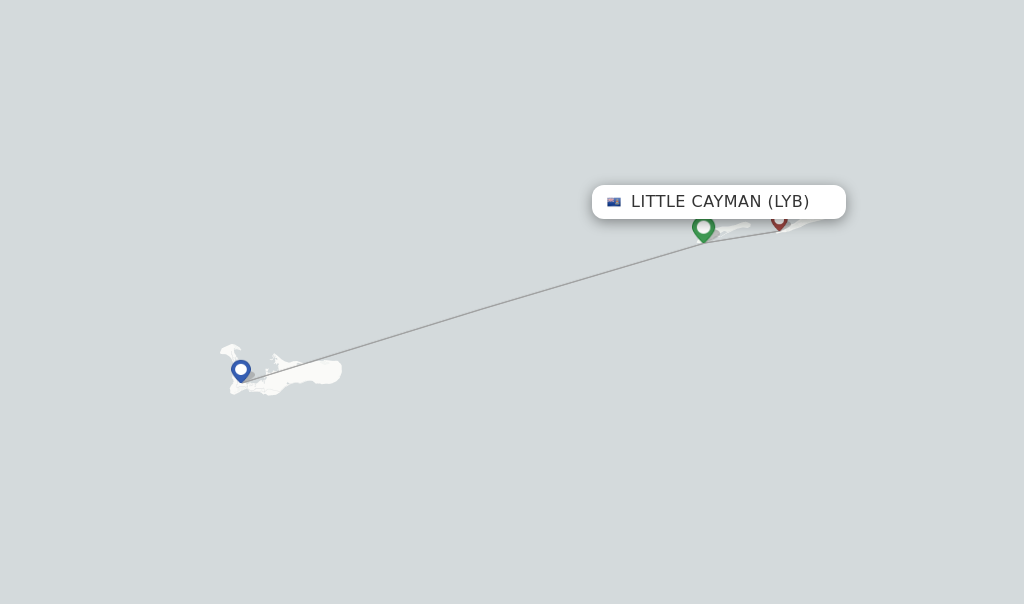 Little Cayman flight map