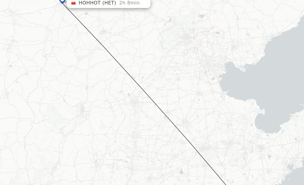 Flights from Linyi to Hohhot route map
