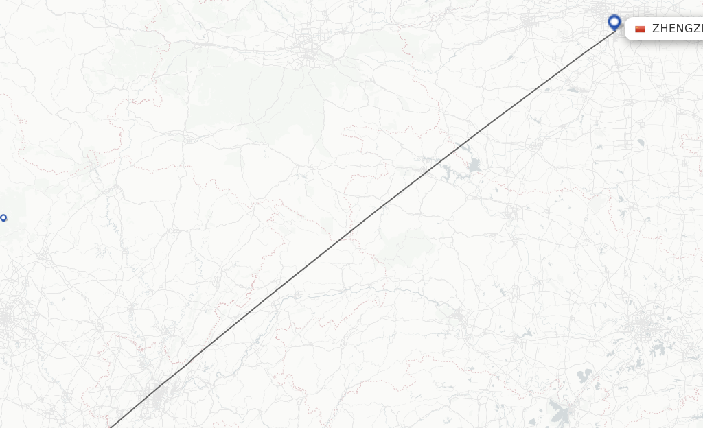 Flights from Luzhou to Zhengzhou route map