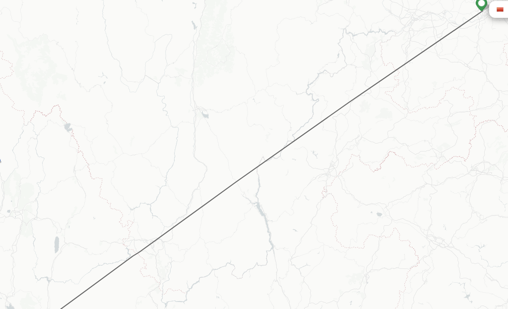 Flights from Luzhou to Dali City route map