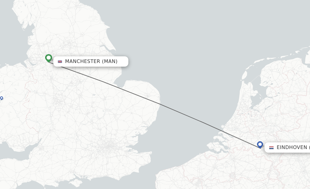 Direct (nonstop) flights from Manchester to Eindhoven schedules