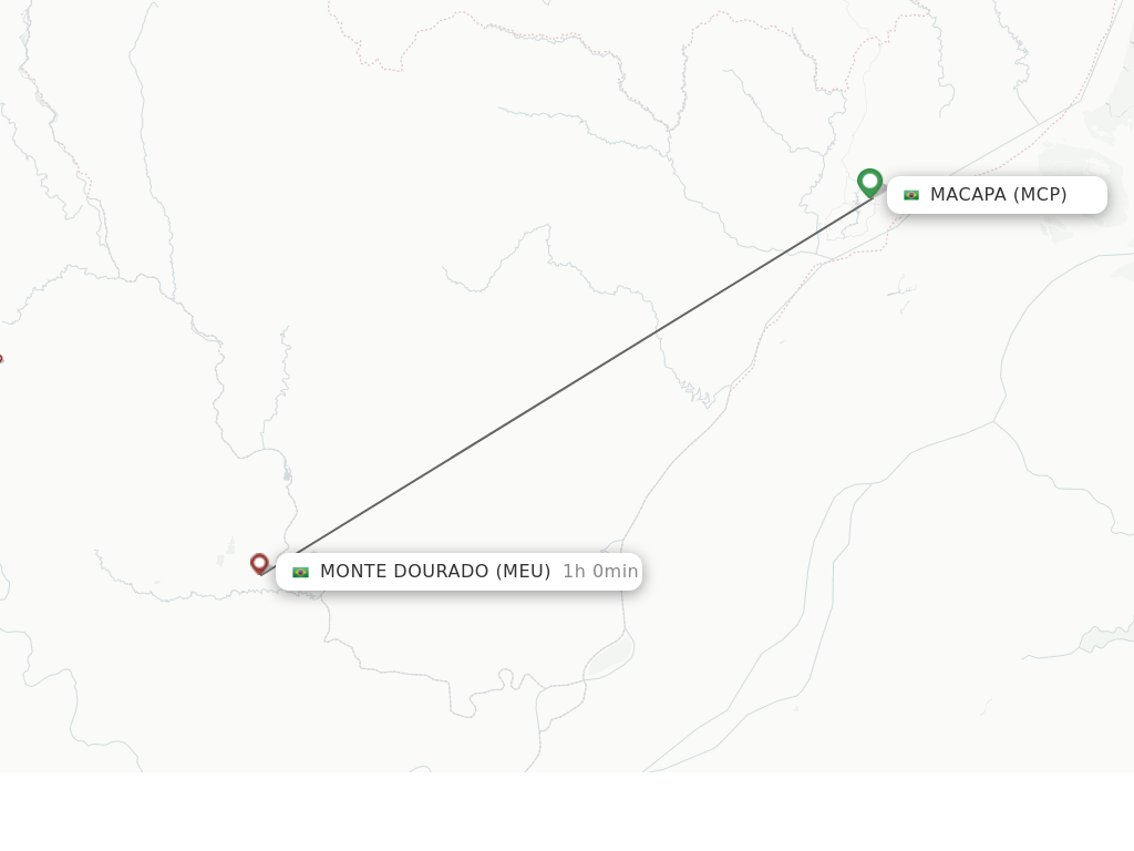 Flights from Macapa to Monte Dourado route map