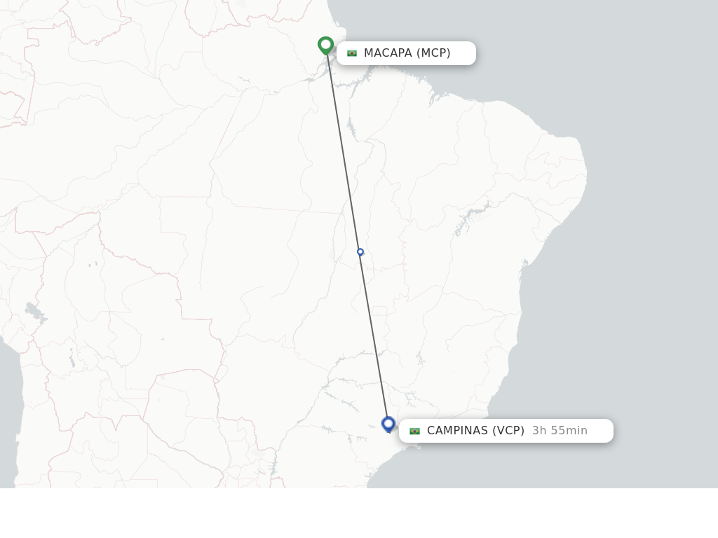 Flights from Macapa to Campinas route map