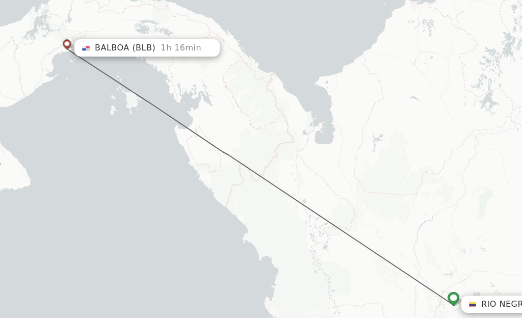 Flights from Medellin to Balboa route map