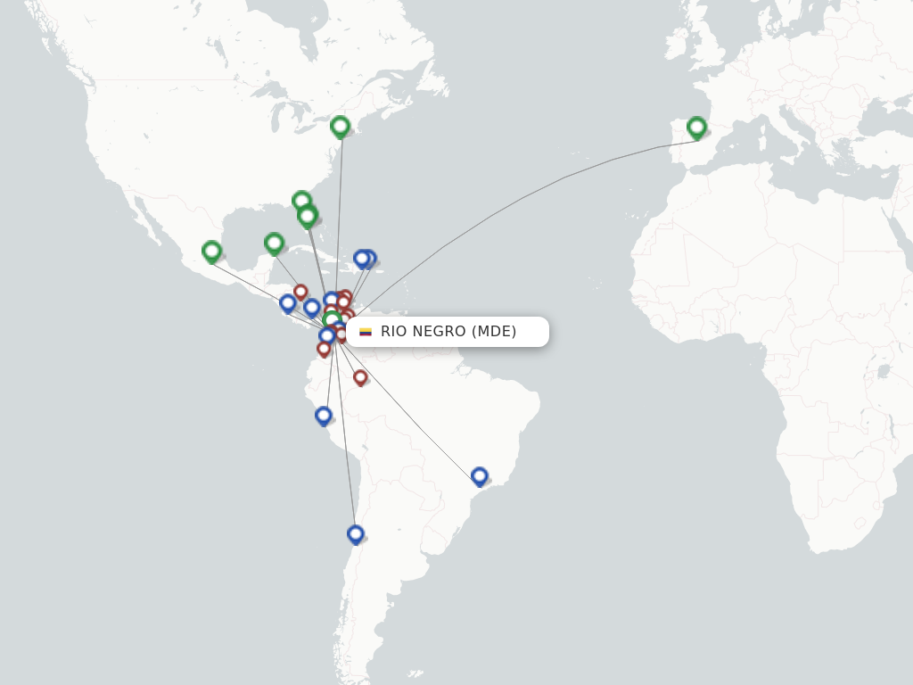 Flights from Medellin to Quito route map