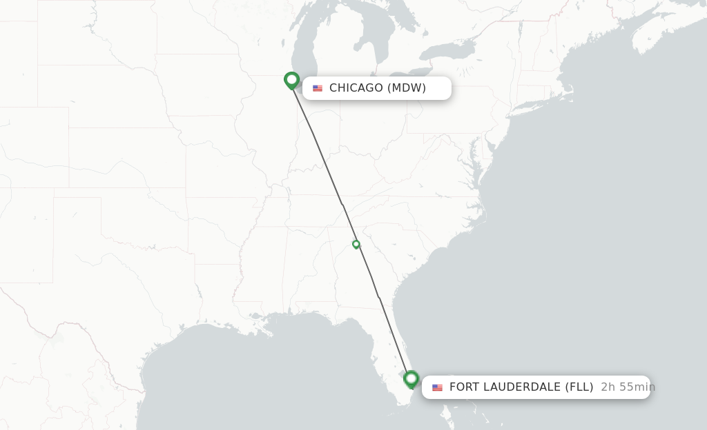 Direct (non-stop) flights from Chicago to Fort Lauderdale - schedules
