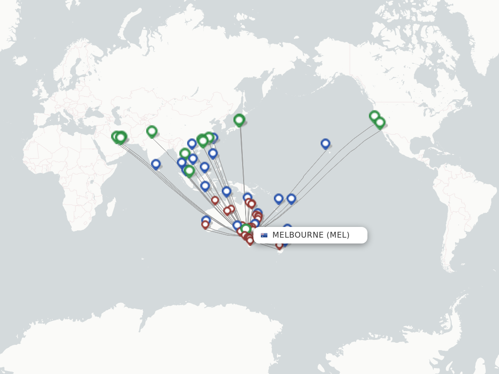 Flights from Melbourne to Gladstone route map