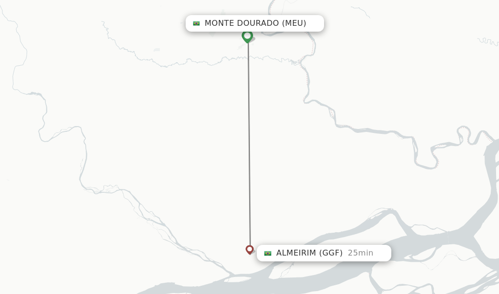 Flights from Monte Dourado to Almeirim route map