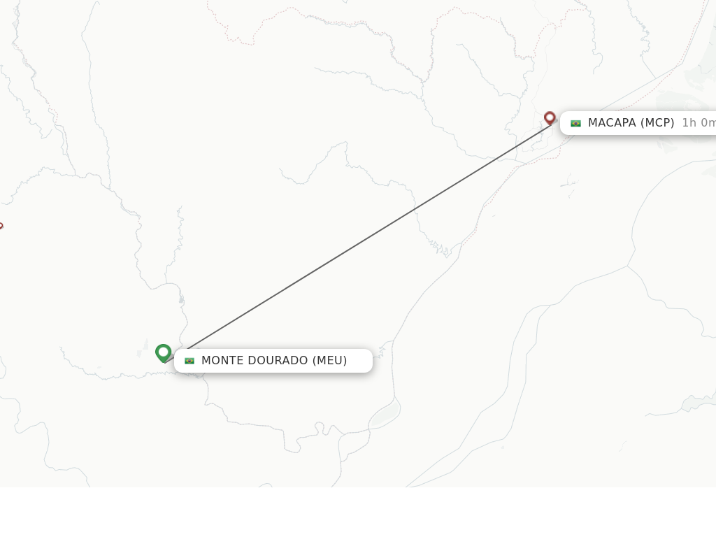 Flights from Monte Dourado to Macapa route map