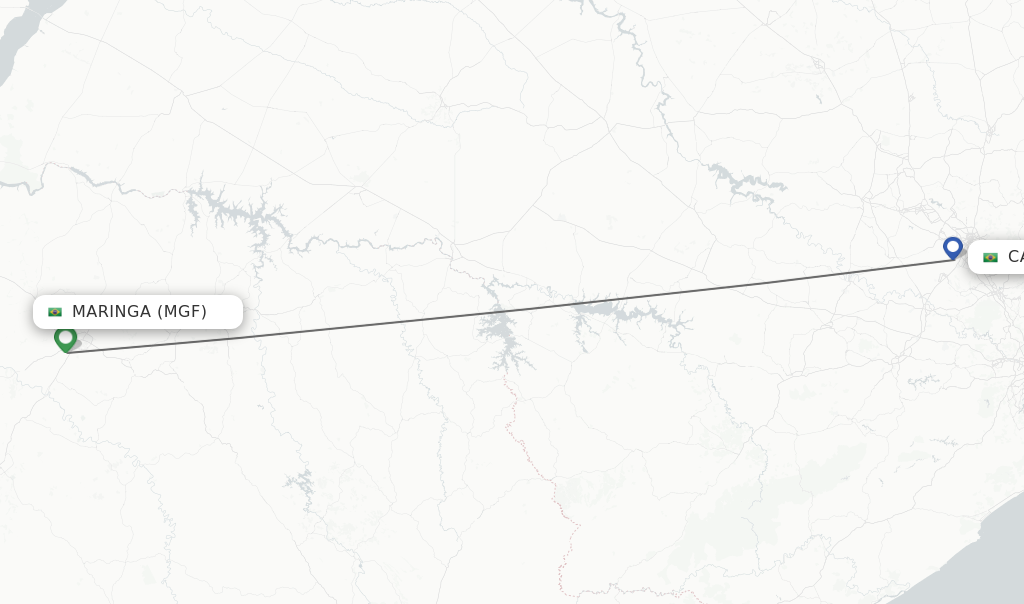 Flights from Maringa to Campinas route map