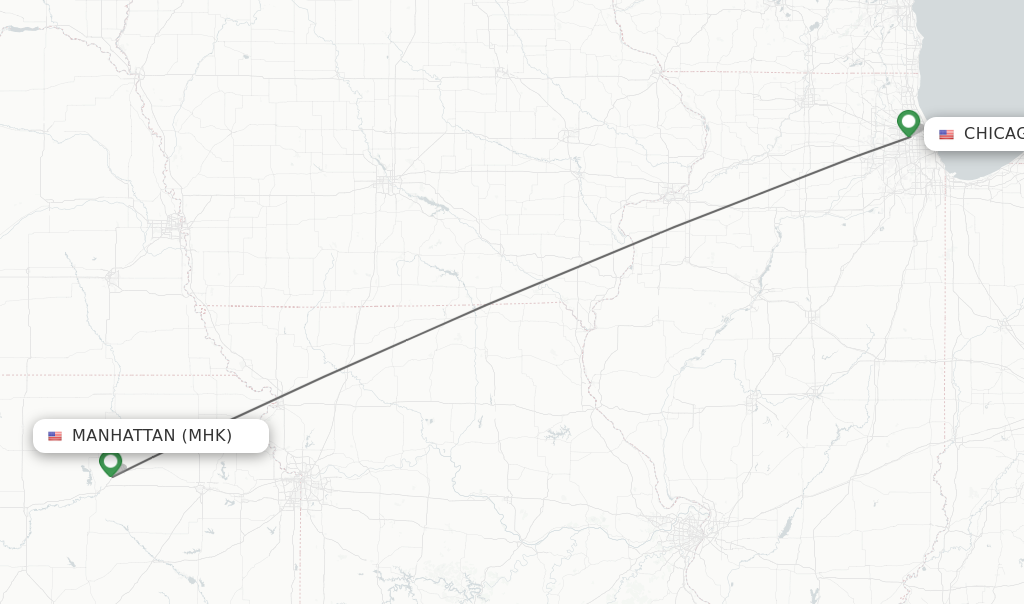 Direct (non-stop) flights from Manhattan to Chicago - schedules ...