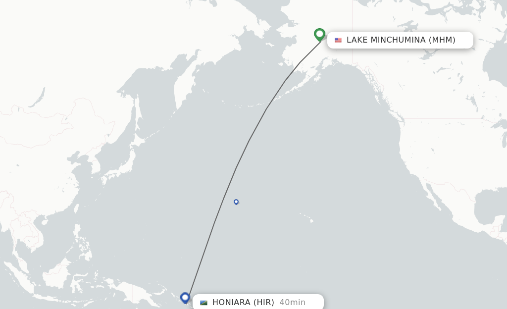 Flights from Honiara to Malaita route map