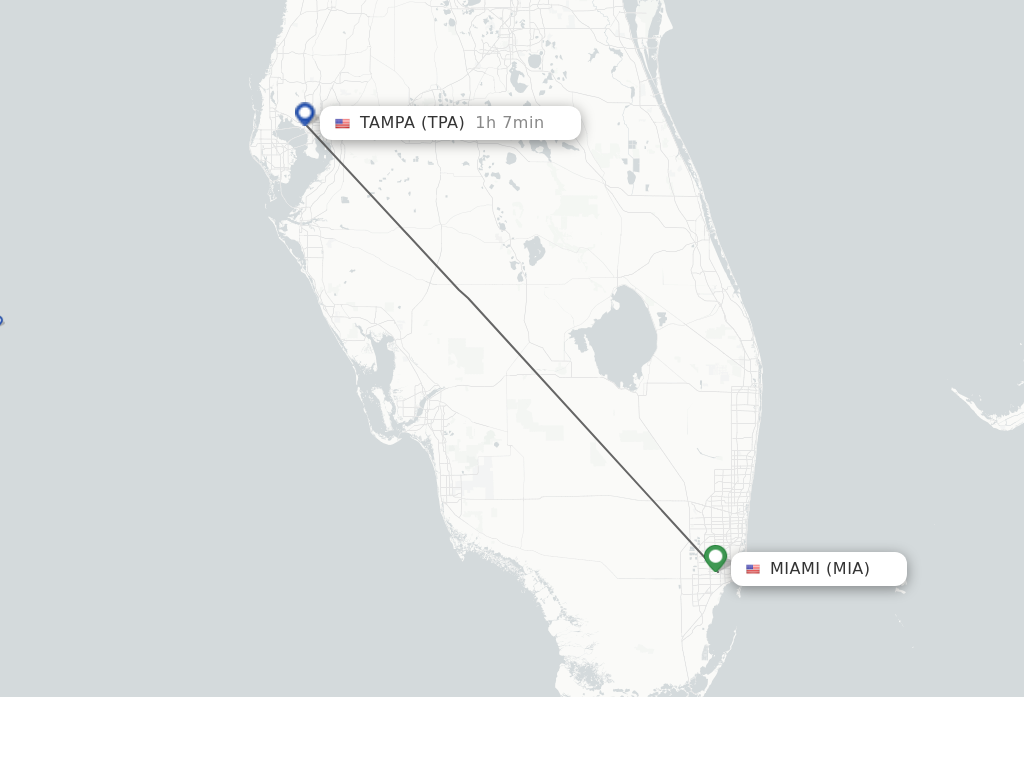 Direct (non-stop) flights from Miami to Tampa - schedules - FlightsFrom.com