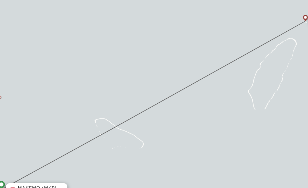 Flights from Makemo to Takume route map
