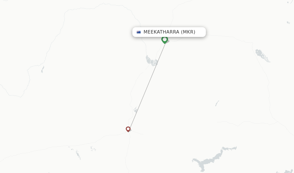 Route map with flights from Meekatharra with Skippers