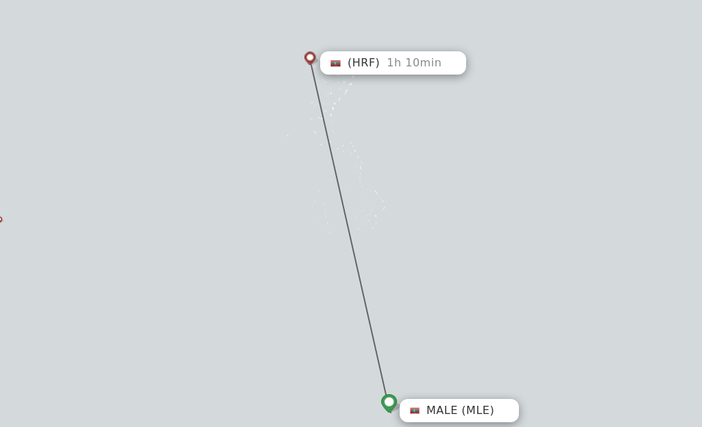 Flights from Male to Hoarafushi route map