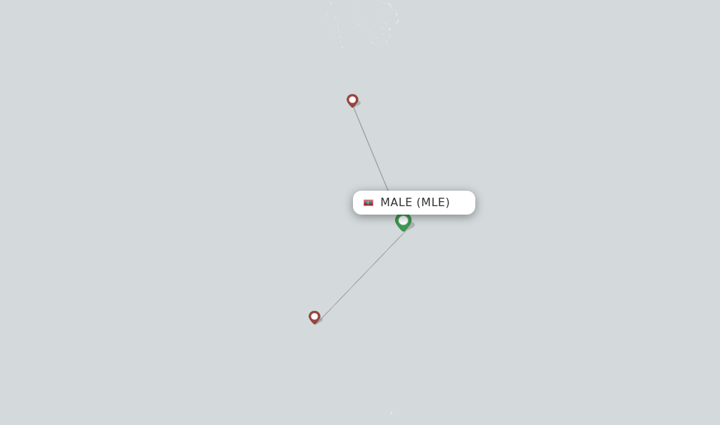 Route map with flights from Male with Villa Air
