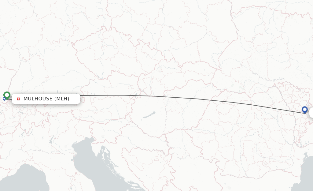 Flights from Mulhouse, France/Basel to Chisinau route map