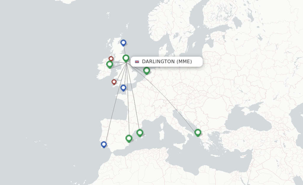 Darlington MME route map