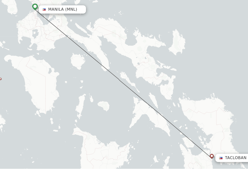 Flights from Manila to Tacloban route map