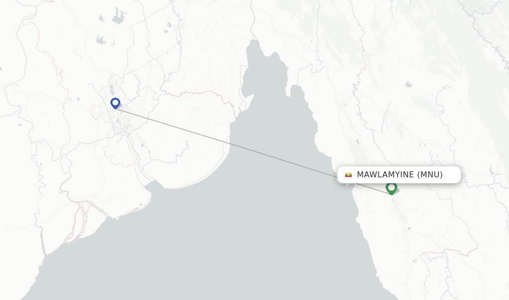 Mawlamyine flight map