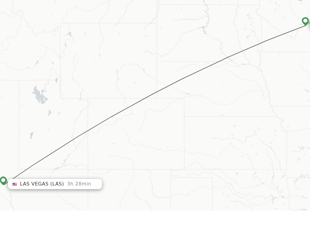 Flights from Minneapolis to Las Vegas route map
