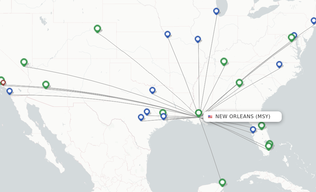 Southwest flights from New Orleans, MSY
