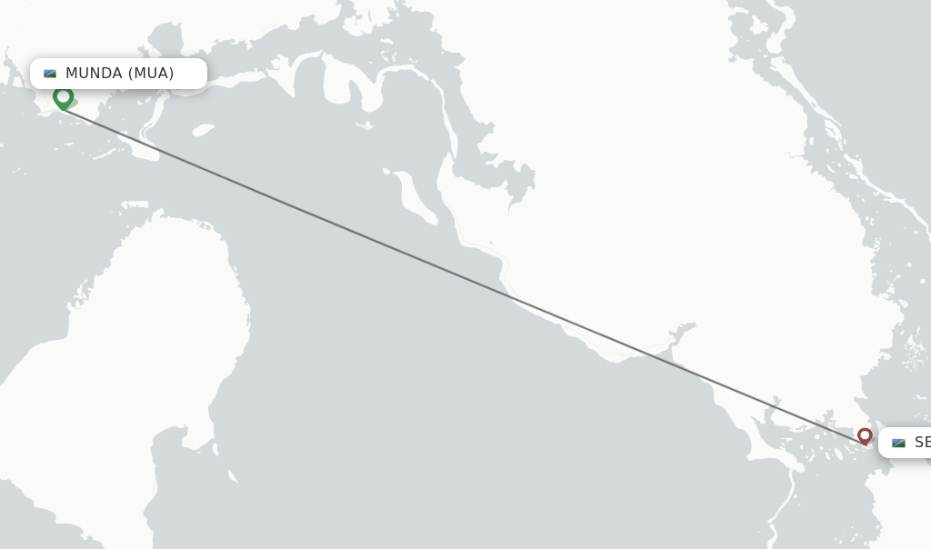 Flights from Munda to Sege route map