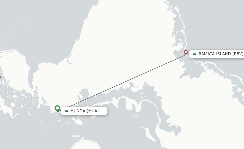 Flights from Munda to Ramata route map